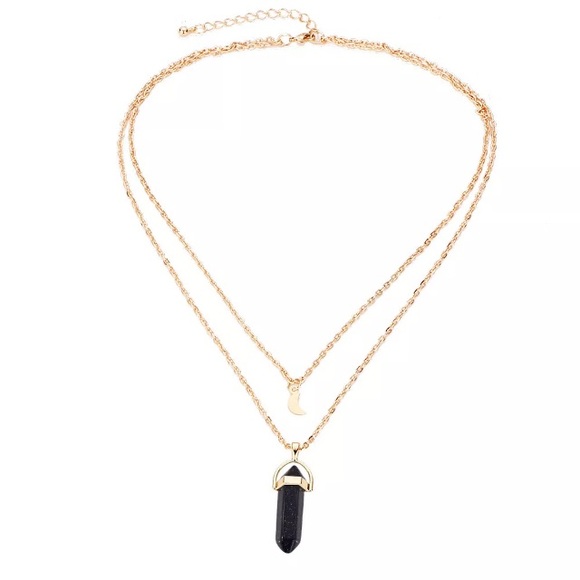 MORE COMING Natural Black Agate Double Layer Neckl - Picture 4 of 5